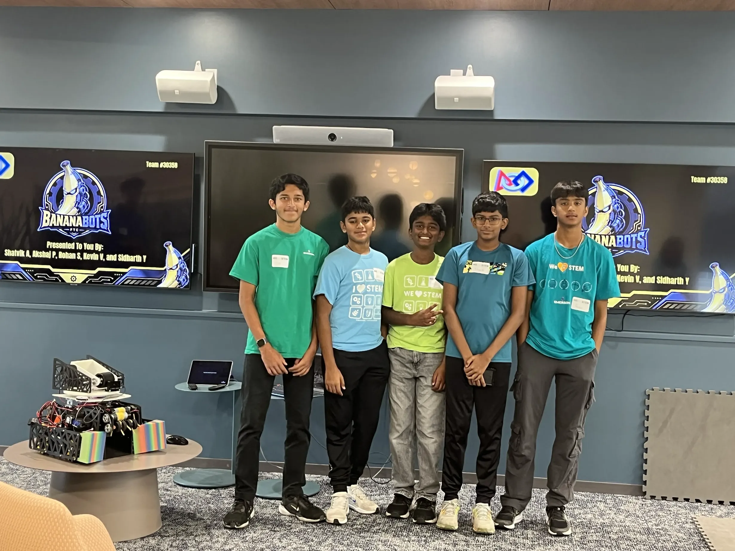 BananaBots Team Working in Lab
